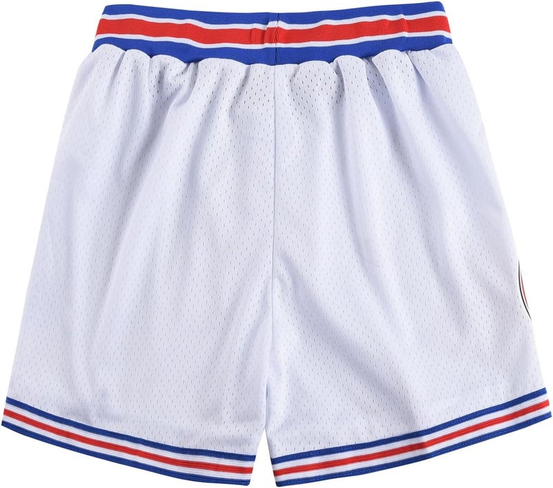 KESSTEMA Women's Basketball Shorts with Elastic Waist Mesh Halloween Costume Cosplay White S-XXL - Image 1